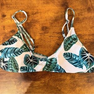 Leaf Print Bikini Top